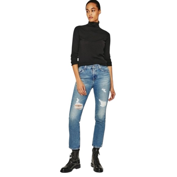 Levi’s Signature Heritage Boyfriend Jeans Size 14 / 32 Lightly Distressed Cuffed - Picture 1 of 9